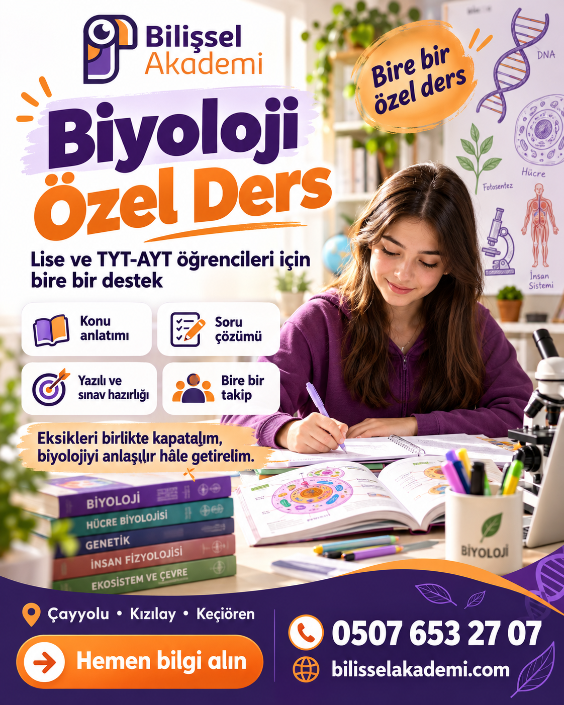 Biyoloji Özel Ders: TYT, AYT ve Okul Yazılılarına Hazırlık